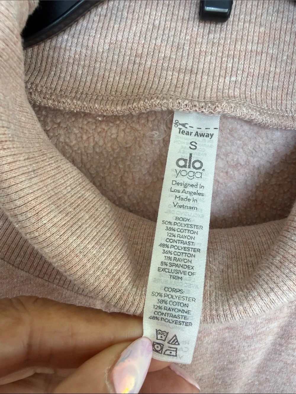 ALO Yoga Blush Pink Cowl Neck Sweater